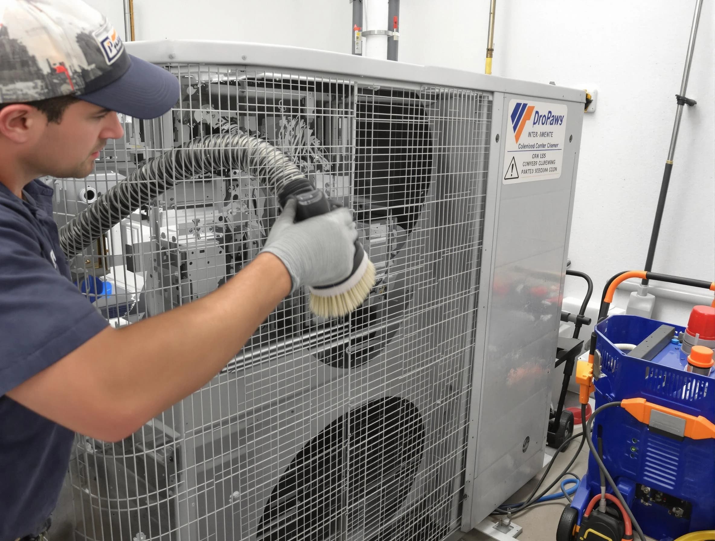 Pomona Air Duct Cleaning specialist performing precision AC coil cleaning for improved system performance in Pomona