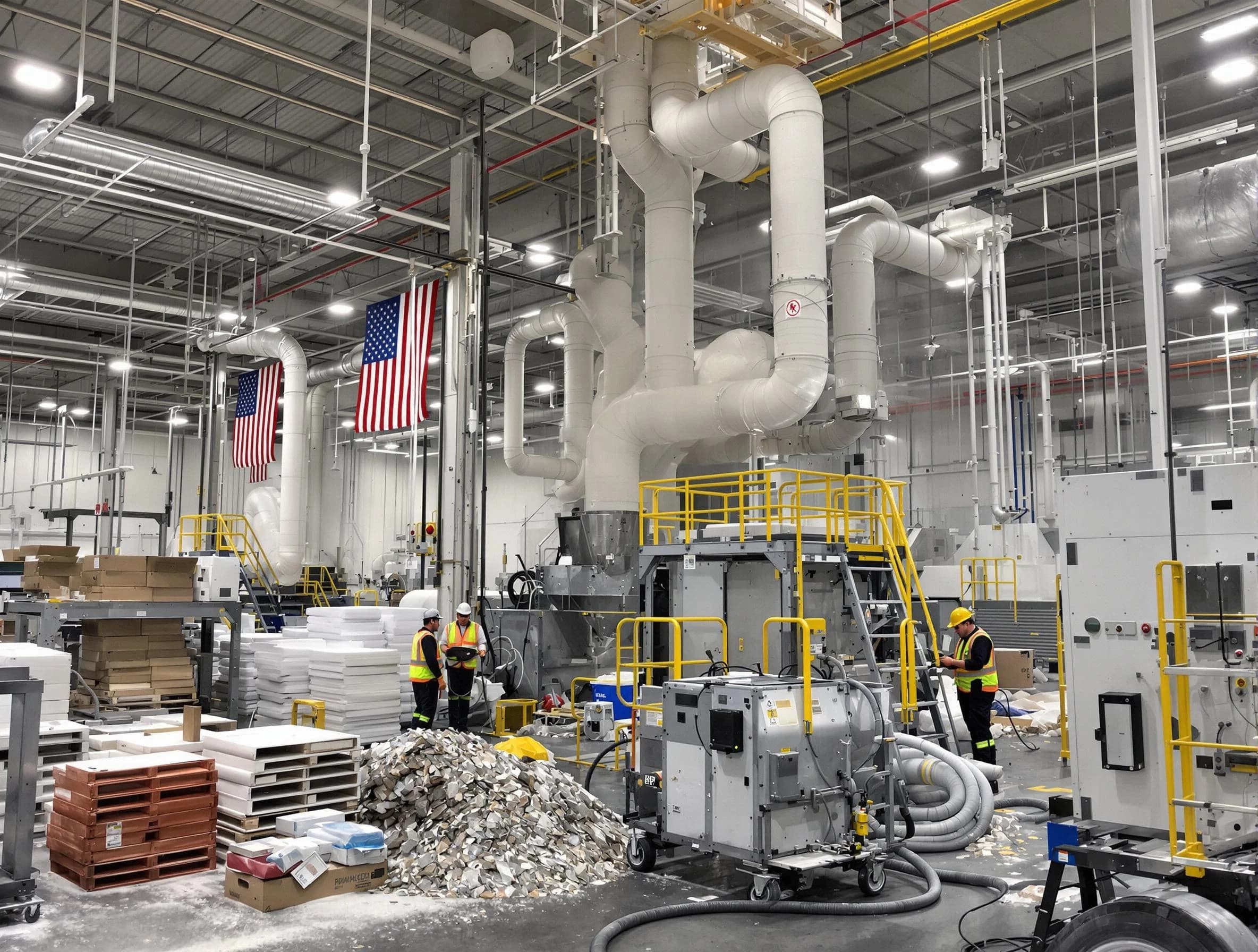 Pomona Air Duct Cleaning team performing large-scale industrial duct cleaning at a commercial facility in Pomona